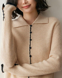 Cashmere Button-Down Knitted Chanel-Style Sweater