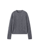 Cashmere Crew Neck Cable Knit Sweater
