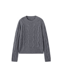 Cashmere Crew Neck Cable Knit Sweater