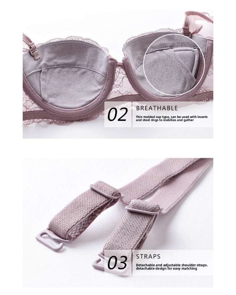 French-style sexy ruffled lace push-up lingerie