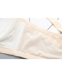 Adjustable cotton-spandex wire-free bra