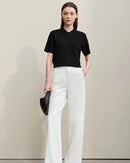 Button-Down Collar Openwork Shirt