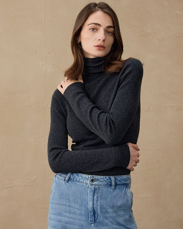 Cashmere & Wool Turtleneck Pullover