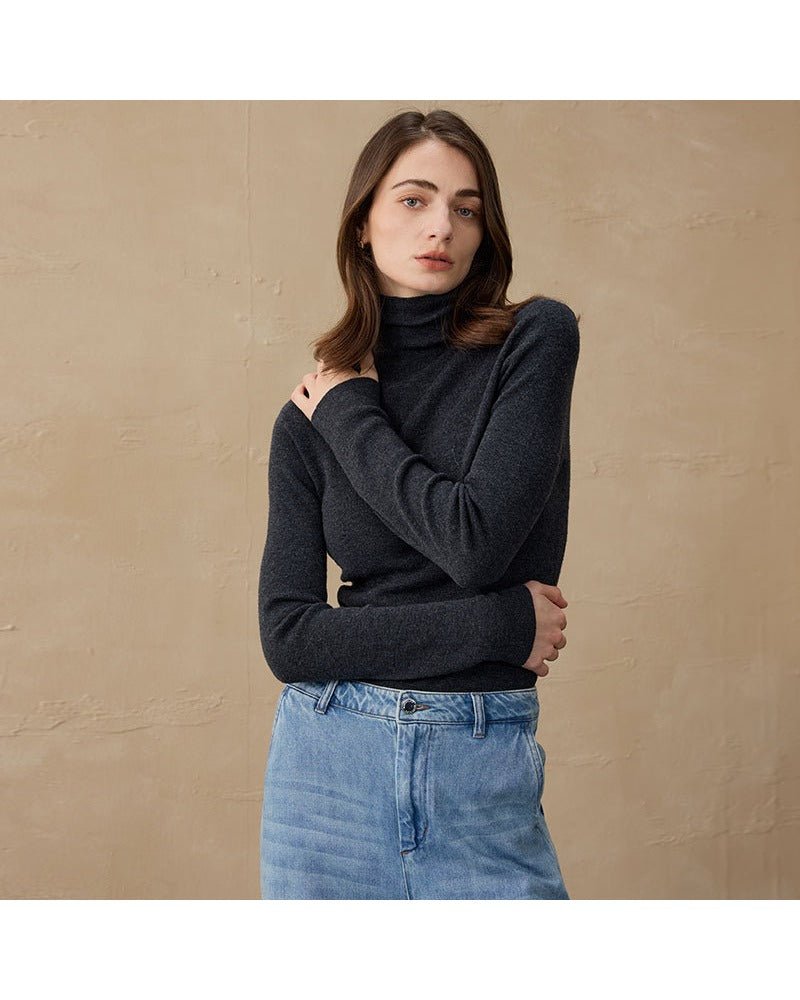 Cashmere & Wool Turtleneck Pullover