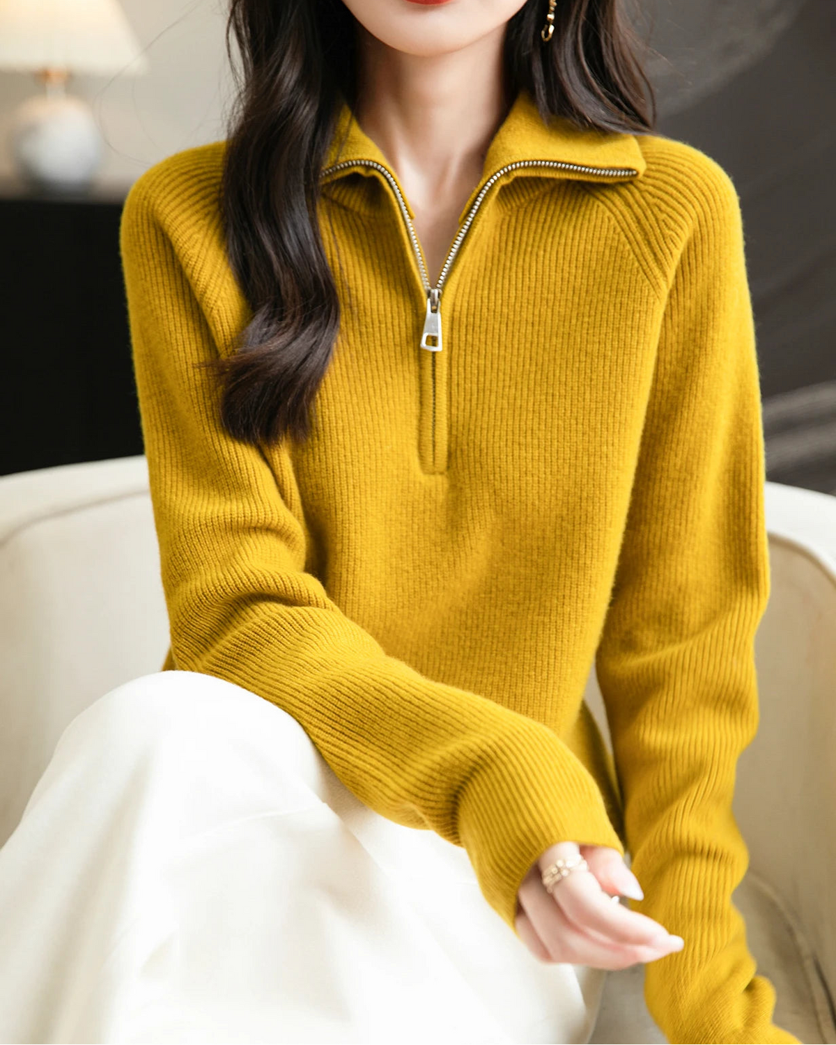 Merino Wool Quarter-Zip Sweater