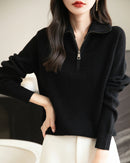 Merino Wool Quarter-Zip Sweater