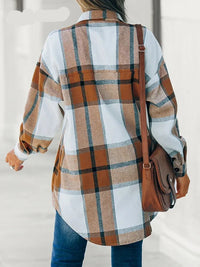 Plaid Casual Button Up Blouse