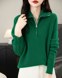 Merino Wool Quarter-Zip Sweater