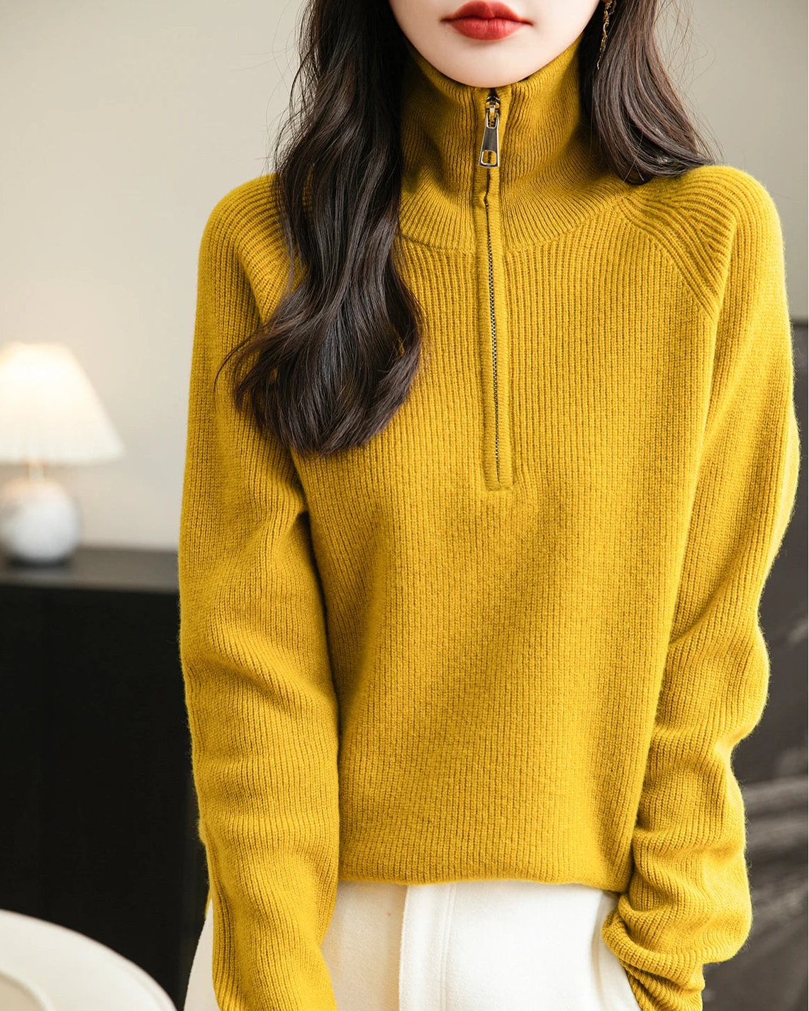 Merino Wool Quarter-Zip Sweater