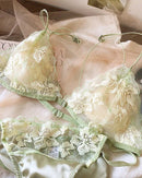 Ultra-Thin Lace Floral Embroidered Bra Set