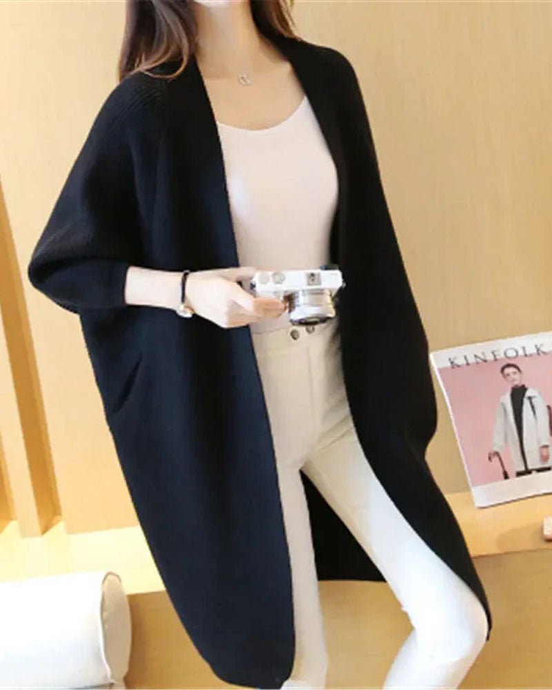 Bat Sleeve Knited Long Cardigan