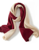 Women’s patchwork cashmere knitted scarf and shawl, over 175cm in length, high-quality warm accessory perfect for cold weather styling and daily matching.