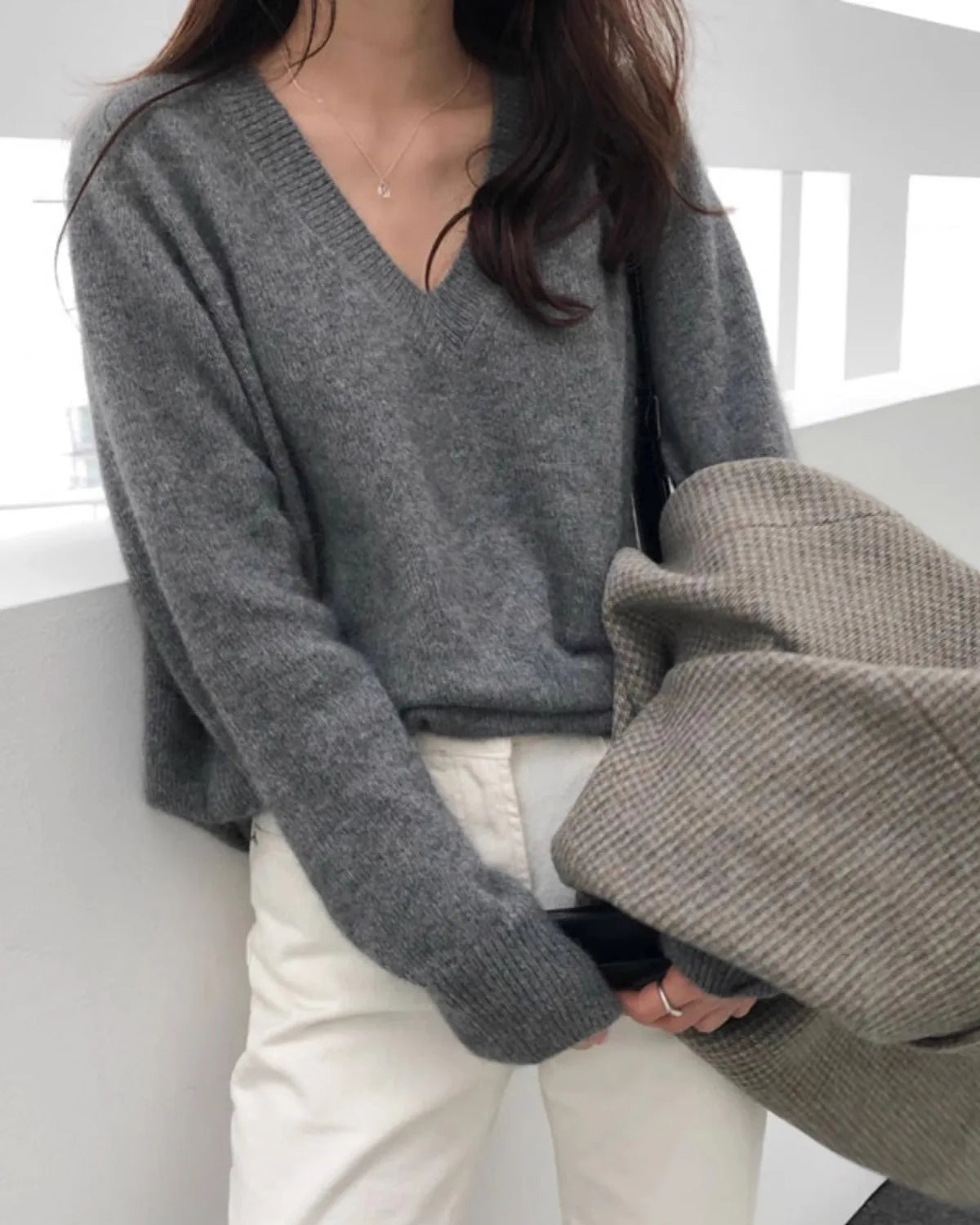 Cashmere Loose V-Neck Sweater