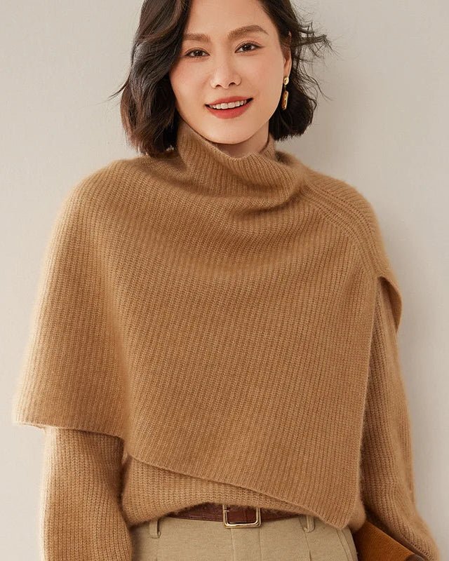 Cashmere Turtleneck Knitted Shawl Scarf