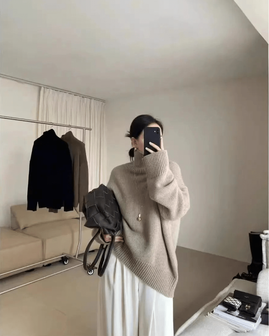 Cashmere Turtleneck Loose Sweater