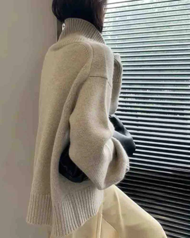 Wool Turtleneck Pullover Sweater