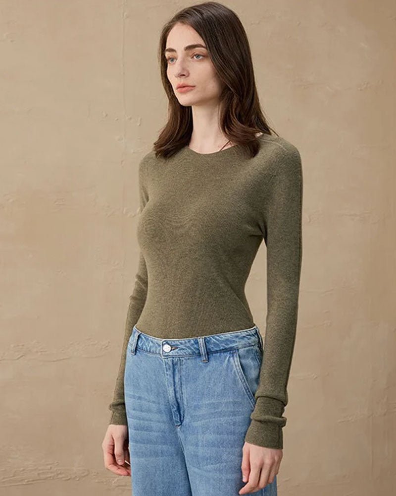 Cashmere & Wool Crew Neck Pullover
