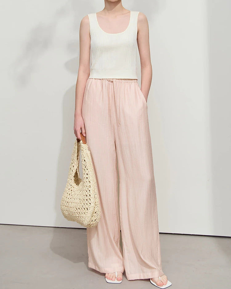 Casual Straight-Leg Wide-Leg Pants