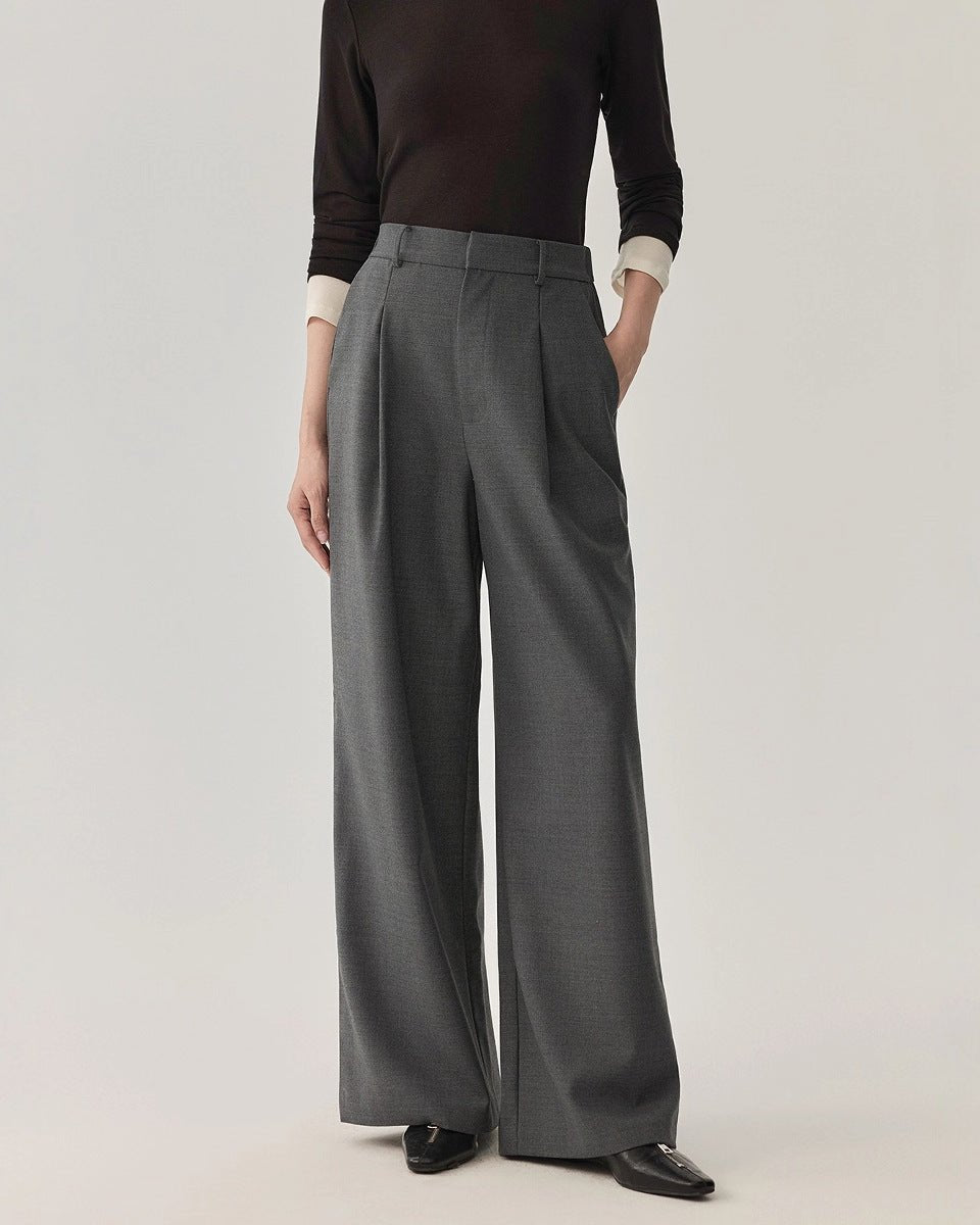 Commuter Wool Wide-Leg Pants