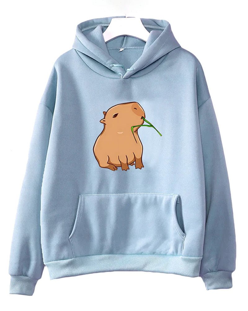 Funny Capybara Print Hoodies