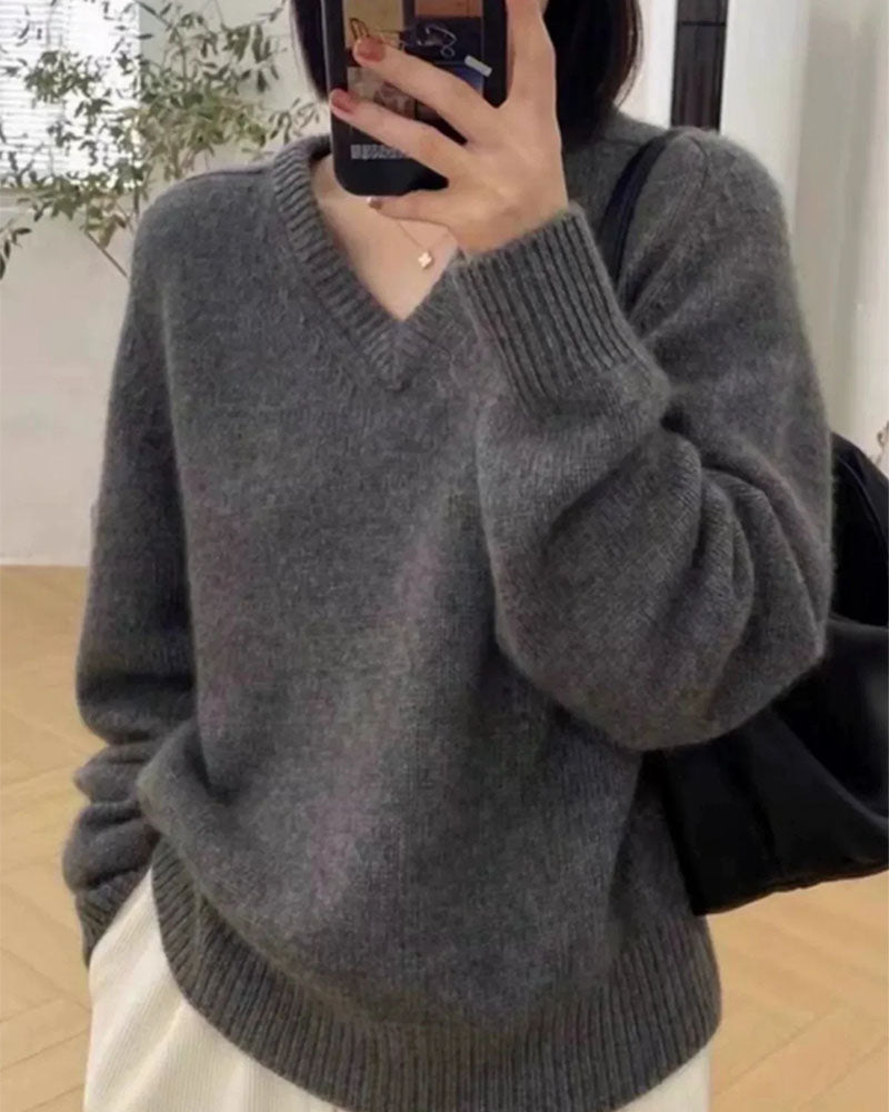 Gentle Herd V-Neck Wool Sweater