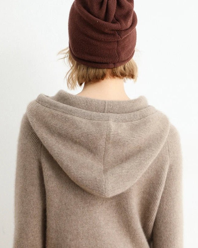 Wool Knitted Hooded Sweater