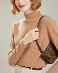 Wool Mock Neck Knit Pullover Sweater