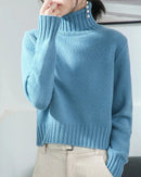 Wool Turtleneck Slim Knit Sweater