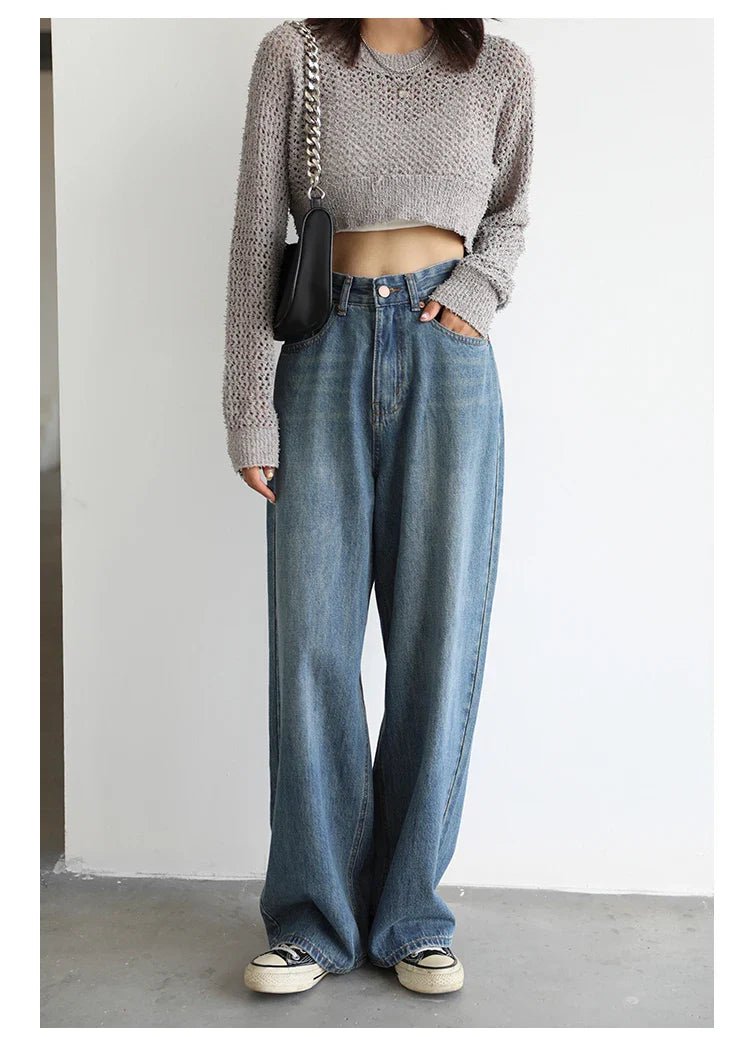High Waist Wide Leg Denim Pants