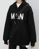 Loose Fleece Lined Hooded Pullover