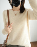 Merino Wool Round Neck Pullover Sweater