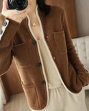Cashmere Stand Collar Cardigan