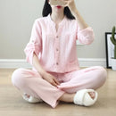 Long Sleeve Shirt & Trouser Cotton Pajamas Suit