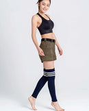 Striped Knit Cotton Blend Leg Warmers