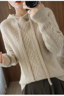 Drawstring Wool Blended Hoodie