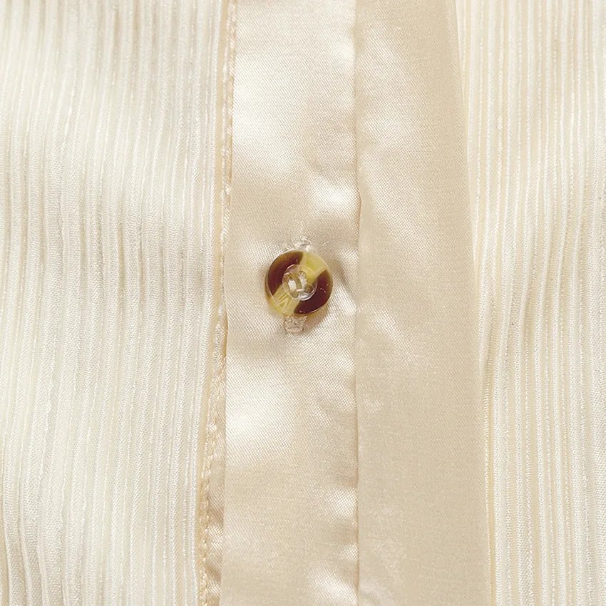 Pleated Blouse & Wide Leg Pants Set