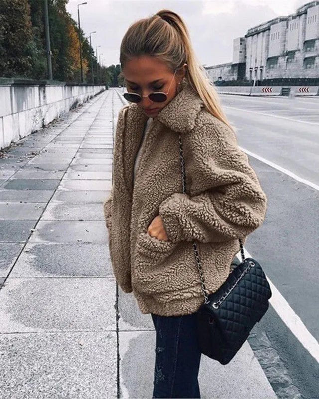 Teddy Fleece Faux Fur Jacket