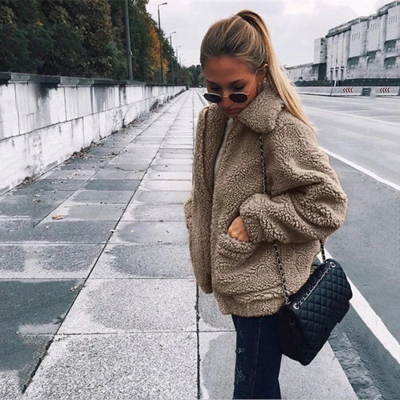 Teddy Fleece Faux Fur Jacket