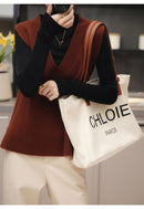 V-Neck Wool Knitted Sweater Vest