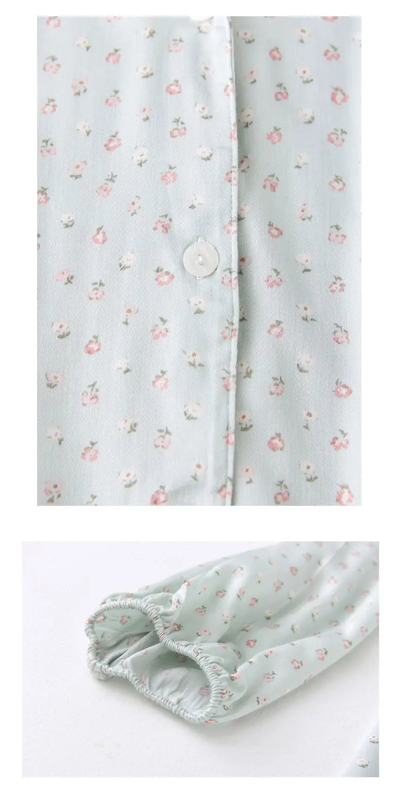 Long-sleeved Shirt & Pants Satin Pajamas Set