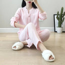 Long Sleeve Shirt & Trouser Cotton Pajamas Suit