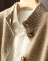 Wool Half High Neck Cardigan
