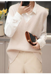 V-Neck Wool Knitted Sweater Vest