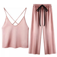 Camisole and Pants Satin Pajama Set