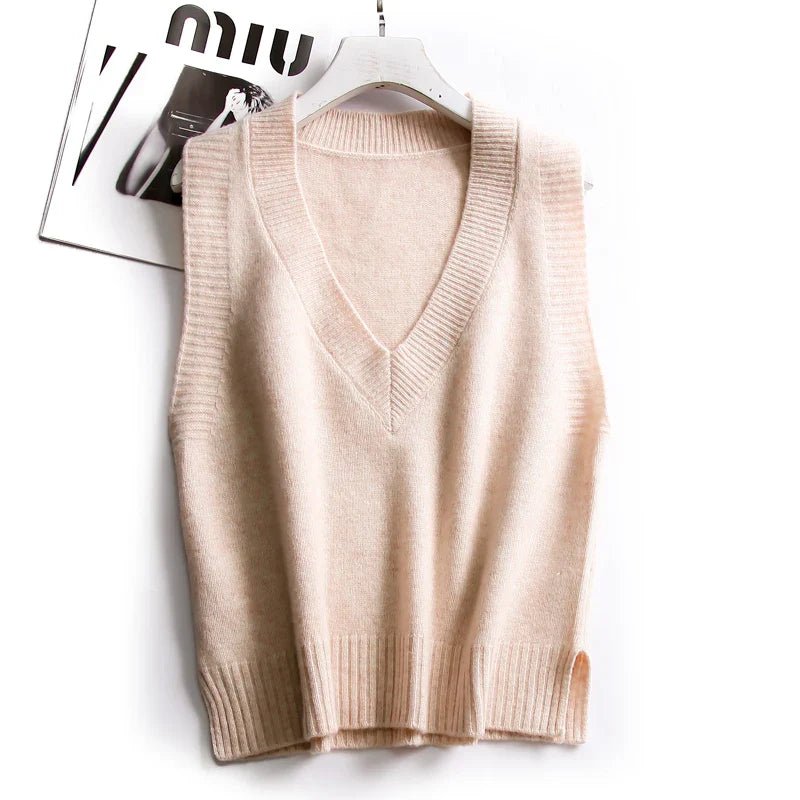 V-Neck Wool Knitted Sweater Vest