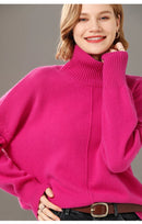 Turtleneck Solid Color Cashmere Sweater