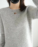 Merino Wool Round Neck Pullover Sweater