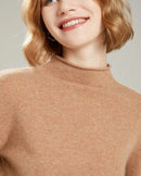 Wool Mock Neck Knit Pullover Sweater