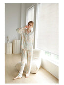 Flowers Print Shirt & Trousers Pajamas Set