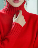 Wool Turtleneck Slim Knit Sweater